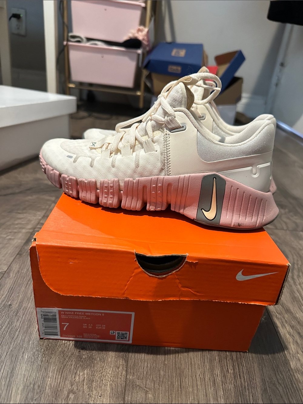 Nike Kids Cream & Pink Training Sneakers